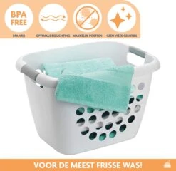 LaundrySpecialist Wasmand Met Soft Grip Handvaten – 35 X 28 X 29 Cm – 28 Liter – Wit -Sparkle home Winkel 1200x1164 2