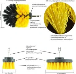 Merkloos Kibani 3 Delige Borstelset Voor Boormachine - Schrobborstel - Polypropyleen - Borstel Boormachine - Schuurborstel - Automatische Reiniging - Reinigingsborstels Voor Boormachine - Schoonmaakborstel -Sparkle home Winkel 1200x1164 5