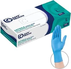 Safe Health Nitril Royal Blue Examination Gloves - 100 Stuks - Blauw - Poedervrij - Latex Vrij - Niet Steriel - Maat M