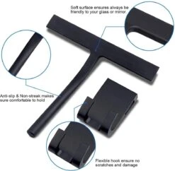 BOTC Douchewisser - Raamwisser - Silicone - 21cm X 16cm - Badkamer Accessoires -Zwart -Sparkle home Winkel 1200x1174 9