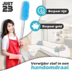JUST23 Plumeau Uitschuifbaar Met Telescoopsteel – 60 Tot 140 Cm – Ragebol – Stoffer – Duster - Blauw - Incl. Microfiber Doek -Sparkle home Winkel 1200x1178 8