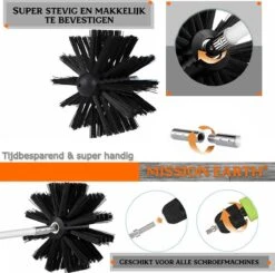 Schoorsteenveegset - 8 Meter - 2 Borstelkoppen - Professioneel - Schoorsteen Borstel - Veegkit - Haardset Voor Houtkachel - Flexibel - Schoorsteenveger - Pelletkachel Accessoires - Schoorsteen Reiniger - Geschikt Voor Boormachines -Sparkle home Winkel 1200x1188 14