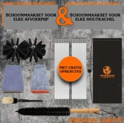 Schoorsteenveegset - 8 Meter - 2 Borstelkoppen - Professioneel - Schoorsteen Borstel - Veegkit - Haardset Voor Houtkachel - Flexibel - Schoorsteenveger - Pelletkachel Accessoires - Schoorsteen Reiniger - Geschikt Voor Boormachines -Sparkle home Winkel 1200x1189 15