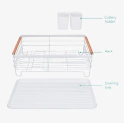 Navaris Afdruiprek Met Uitneembare Bestekhouder - Afwasrek Met Losse Lekbak - Vaatwasrek Met Plateau - Voor Bestek, Borden, Schalen En Pannen -Sparkle home Winkel 1200x1189 8