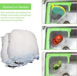 Merkloos Gootsteen Organizer - Gootsteen Afval Netje - Gootsteenontstopper - Spoelbak - Incl. 50 Netjes -Sparkle home Winkel 1200x1191 5