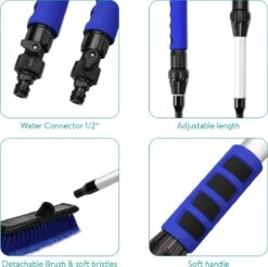 Navaris Telescopische Autowasborstel - Watergevoerde Wasborstel Voor Auto's En Ramen Met Uitschuifbare Lange Handgreep En Zachte Haren - Blauw -Sparkle home Winkel 1200x1193 4