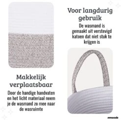 Mmoods Wasmand Katoen 72 Liter - Opbergmand Speelgoed - Wassorteerder Met Handvaten - Wasbox Badkamer - Mand Rond Badkamer Grijs -Sparkle home Winkel 1200x1196 7