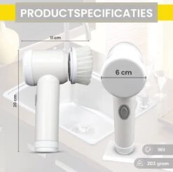 Lenga Elektrische Schoonmaakborstel - 5 In 1 Borstel - Oplaadbaar - Wasborstel - Schoonmaakmiddelen - Schrobborstels 13 Lenga Elektrische Schoonmaakborstel - 5 In 1 Borstel - Oplaadbaar - Wasborstel - Schoonmaakmiddelen - Schrobborstels -Sparkle home Winkel 1200x1197 21