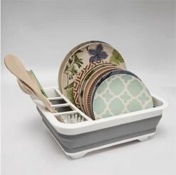 Merkloos Afdruiprek Voor Afwas - Afwasrek - Opvouwbaar - Inklapbaar - Compact - Vaatwasrek Met Bestekrekje -Sparkle home Winkel 1200x1197 8