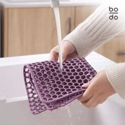 BODO Gootsteenmat Siliconen Donker Grijs - 34.5 X 34.5 Cm - Keuken Accessoires - Gootsteen Beschermer - Onderzetters Siliconen - Anti Kras -Sparkle home Winkel 1200x1200 1003