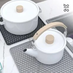 BODO Gootsteenmat Siliconen Donker Grijs - 34.5 X 34.5 Cm - Keuken Accessoires - Gootsteen Beschermer - Onderzetters Siliconen - Anti Kras -Sparkle home Winkel 1200x1200 1008