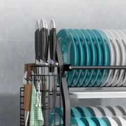 Merkloos Afdruiprek - Afdruiprek Met Lekbak - Afwas - Metaal - Zwart - RVS Afwasrek -Sparkle home Winkel 1200x1200 1020