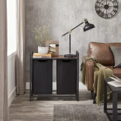 HelloHomy® Wasmand Met Uittrekbare Waszakken - Klittenbandsluiting - 2 Vakken -Sparkle home Winkel 1200x1200 1159