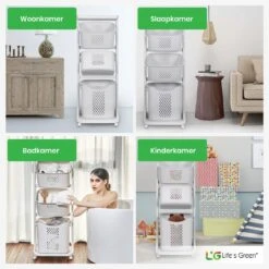 Life’s Green® - Wasmand - Wasmand 3 Vakken - Wassorteerder - Ophangbaar -Sparkle home Winkel 1200x1200 1179