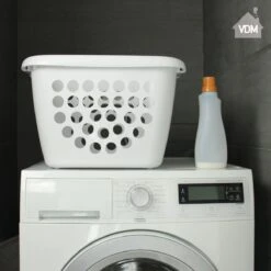 LaundrySpecialist Wasmand Met Soft Grip Handvaten – 35 X 28 X 29 Cm – 28 Liter – Wit -Sparkle home Winkel 1200x1200 1183