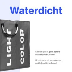 Divineness - Wasmand 3 Vakken - 140 Liter - Wassorteerder - Waszak - Opvouwbaar En Waterdicht - Grijs -Sparkle home Winkel 1200x1200 1203