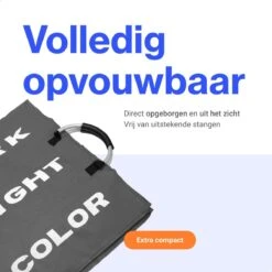 Divineness - Wasmand 3 Vakken - 140 Liter - Wassorteerder - Waszak - Opvouwbaar En Waterdicht - Grijs -Sparkle home Winkel 1200x1200 1205