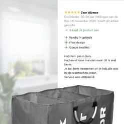 Divineness - Wasmand 3 Vakken - 140 Liter - Wassorteerder - Waszak - Opvouwbaar En Waterdicht - Grijs -Sparkle home Winkel 1200x1200 1206