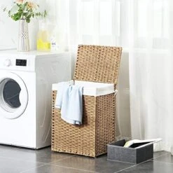 Wasmand - Wasmanden Met Deksel - Wasmand Met Deksel - Opbergbox - 68 X 52,6 X 7,2 Cm - Rieten - Bruin -Sparkle home Winkel 1200x1200 1230