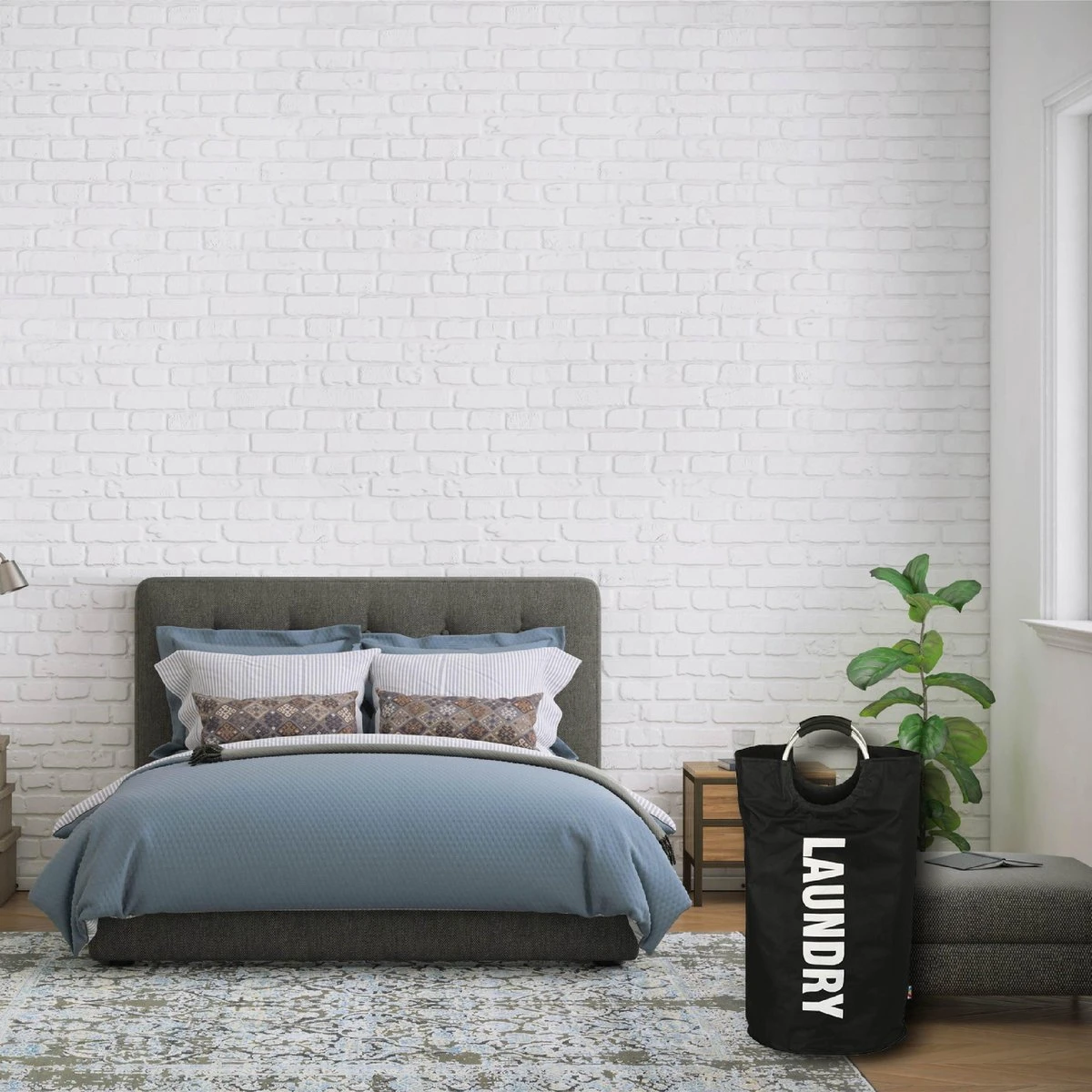 Wonair Wasmand – Waszak – Laundry Bag - Wassorteerder - Opvouwbaar – 81L – Zwart 5 Wonair Wasmand – Waszak – Laundry Bag - Wassorteerder - Opvouwbaar – 81L – Zwart - Afbeelding 3