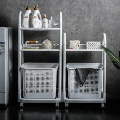 Wasmand Op Wielen - Badkamer Organizer - 3 Lagen - Afneembare Wasmand - Wit -Sparkle home Winkel 1200x1200 1273