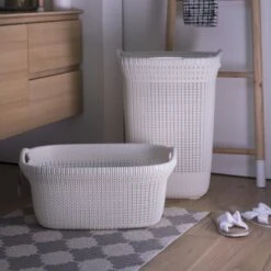 Curver Knit Wasmand Met Deksel - 57L - Oasis White -Sparkle home Winkel 1200x1200 1277