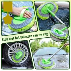 Merkloos Professionele Telescopische Wasborstel + Tonova Pen - Auto Schoonmaakborstel - Anti Slip - Auto, Caravan & Camper - Uitschuifbaar - Groen -Sparkle home Winkel 1200x1200 1416