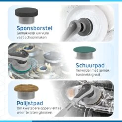 Qualitics Elektrische Schoonmaakborstel - Roterende Polijstmachine - Schrobborstel - Poetsmachine - Vloerreiniger Met 10 Opzetstukken -Sparkle home Winkel 1200x1200 1475