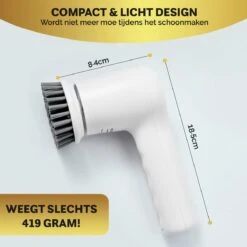 MostEssential Premium Elektrische Schoonmaakborstel 2023 Model – Elektrische Schrobber - Schrobborstel - Poetsmachine – Voor Badkamer Of Keuken - Inclusief 4 Borstelkoppen 17 MostEssential Premium Elektrische Schoonmaakborstel 2023 Model – Elektrische Schrobber - Schrobborstel - Poetsmachine – Voor Badkamer Of Keuken - Inclusief 4 Borstelkoppen -Sparkle home Winkel 1200x1200 1506