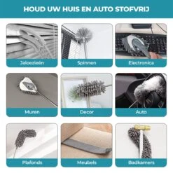 NovaBeau Plumeau Met Telescoopsteel – Microvezel Ragebol Uitschuifbaar - 9-delig Duster Set Met Voegenborstel – RVS Stoffer – Grijs Chenille Borstel – Wasbaar En Draaibaar -Sparkle home Winkel 1200x1200 1535