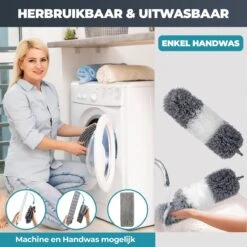 Novabeau® - Telescopische Plumeau – Plumeau Met Telescoopsteel – Ragebol – Uitschuifbaar – Grijs – 3-delige Set -Sparkle home Winkel 1200x1200 1624