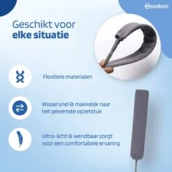 Woodoro Ragebol Uitschuifbaar Complete 9-Delige Set - Verstelbare Telescoopsteel - Plumeau - RVS - Zwart & Grijs -Sparkle home Winkel 1200x1200 1629