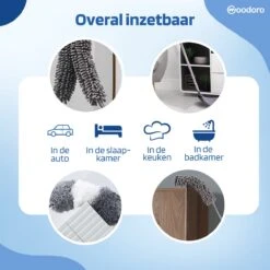 Woodoro Ragebol Uitschuifbaar Complete 9-Delige Set - Verstelbare Telescoopsteel - Plumeau - RVS - Zwart & Grijs -Sparkle home Winkel 1200x1200 1635