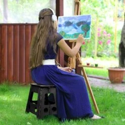 Buxibo - Kruk - Krukje - Keukentrap - Keukentrapje - Opvouwbaar Trapje - Keuken/Badkamer/Schuur Trapje - 29 X 24 X 40cm -Sparkle home Winkel 1200x1200 1643