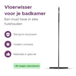 MAYMS® Vloerwisser Badkamer - Vloertrekker - Vloertrekker Met Steel - Floor Wiper - Aftrekker - RVS - Zwart - Design - Wisser - Vloerwisser Douche -Sparkle home Winkel 1200x1200 2142