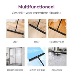 MAYMS® Vloerwisser Badkamer - Vloertrekker - Vloertrekker Met Steel - Floor Wiper - Aftrekker - RVS - Zwart - Design - Wisser - Vloerwisser Douche -Sparkle home Winkel 1200x1200 2145