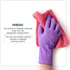 IVROU® Nitril Handschoenen - 100 Stuks Wegwerp Handschoenen - Poeder Vrij, Latex Vrij - Maat: M - Violet Blauw 15 IVROU® Nitril Handschoenen - 100 Stuks Wegwerp Handschoenen - Poeder Vrij, Latex Vrij - Maat: M - Violet Blauw -Sparkle home Winkel 1200x1200 2274