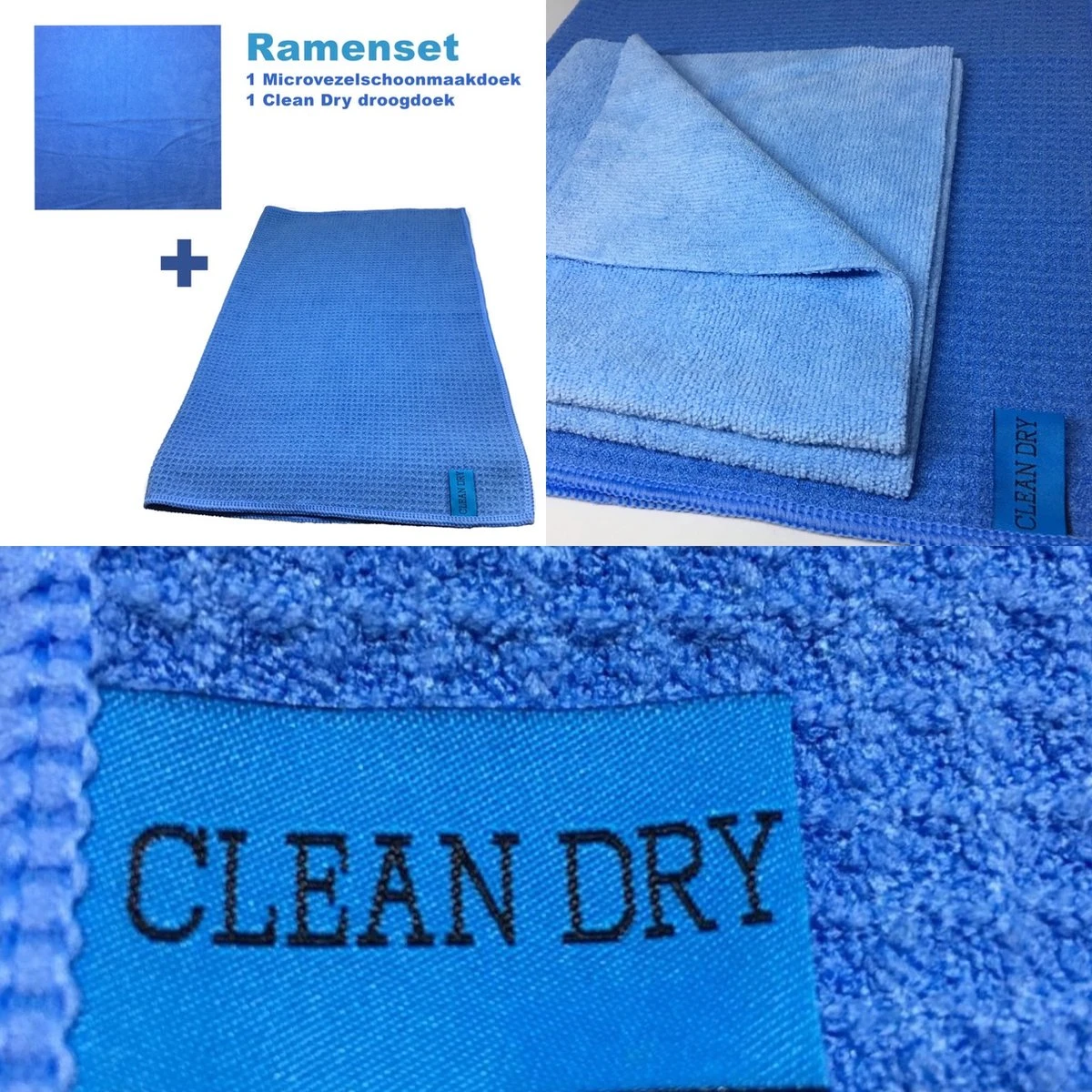 Merkloos Ramenset Raamdoeken Microvezel Glasdoeken Droogdoek Ramen Clean Dry Blauw/blauw 5 Merkloos Ramenset Raamdoeken Microvezel Glasdoeken Droogdoek Ramen Clean Dry Blauw/blauw - Afbeelding 3