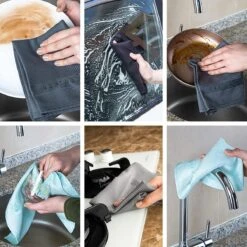 Tuiste Set Van 4, Grijs, Microvezel Microvezeldoeken, Permium Poetsdoeken, Stofdoeken, Nano Poetsdoeken, Micro Magic Magische Doeken, Multifunctionele Reinigingsdoeken, Set Van 4, 37 X 57 Cm -Sparkle home Winkel 1200x1200 2330