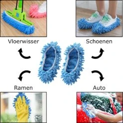 Merkloos Dweil Schoenen Vloermop (Blauw) - Vaatdoek - Keukendoek - Droogdoek - Microvezeldoek - Microvezel Doek - Microfiber Dweil - Multifunctioneel - Voor Vloer, Ramen En Auto | 1 Paar -Sparkle home Winkel 1200x1200 2346