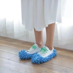 Merkloos Dweil Schoenen Vloermop (Blauw) - Vaatdoek - Keukendoek - Droogdoek - Microvezeldoek - Microvezel Doek - Microfiber Dweil - Multifunctioneel - Voor Vloer, Ramen En Auto | 1 Paar -Sparkle home Winkel 1200x1200 2347