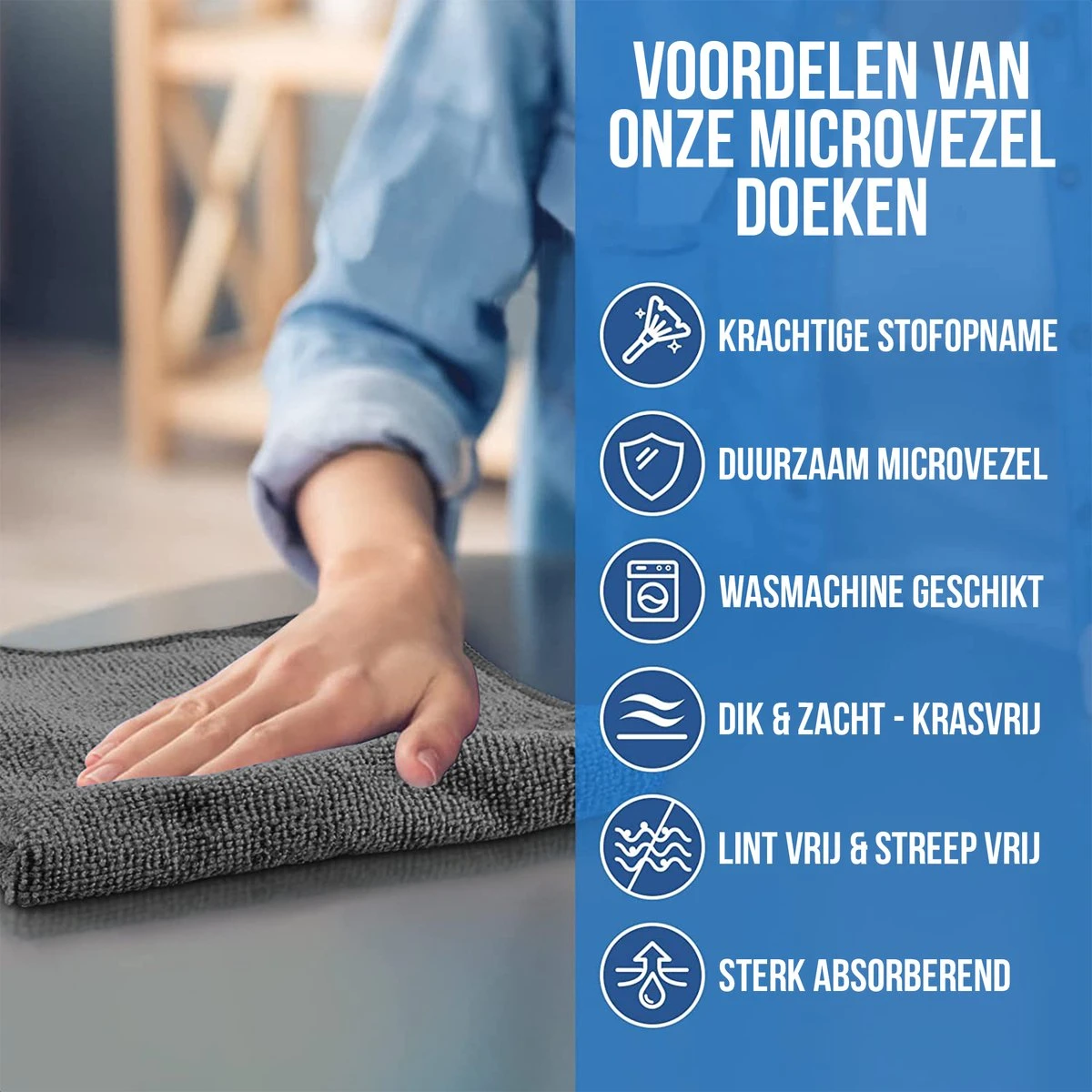 Strex Microvezeldoekjes - 12 Stuks 30 X 30 Cm - Wasbaar - Schoonmaakdoekjes - Schoonmaak / Auto 5 Strex Microvezeldoekjes - 12 Stuks 30 X 30 Cm - Wasbaar - Schoonmaakdoekjes - Schoonmaak / Auto - Afbeelding 3