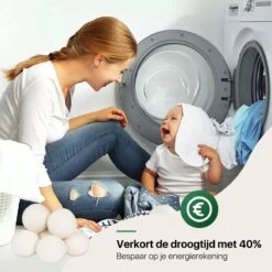 Tenify 6 XL Drogerballen + Extra Lavendel Olie - Wasbollen - Duurzaam - Schaapswol - Wasverzachter - Wasdrogerballen - Herbruikbare Droogballen - Energie Besparen -Sparkle home Winkel 1200x1200 558