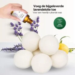 Tenify 6 XL Drogerballen + Extra Lavendel Olie - Wasbollen - Duurzaam - Schaapswol - Wasverzachter - Wasdrogerballen - Herbruikbare Droogballen - Energie Besparen -Sparkle home Winkel 1200x1200 559