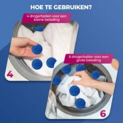 Roegaarden Drogerballen - Wasbollen - 6 Stuks - Siliconen - Sneller Droog - Anti-kreuk -Sparkle home Winkel 1200x1200 576