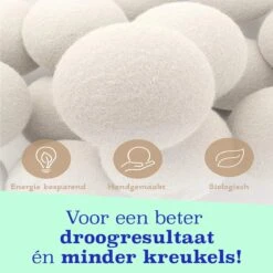 Casa Calma Drogerballen (6 Stuks) - Inclusief Opbergzakje - 100% Natuurlijk Schapenwol - Droger Ballen - Zero Waste Wasverzachter Bollen - Energiebesparend Drogen Met Droogbollen - Dryer Balls - Diervriendelijk & Milieuvriendelijk - Energie Besparen -Sparkle home Winkel 1200x1200 636