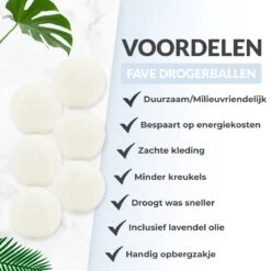 FAVE Drogerballen XL - 6 Stuks - Inclusief 2x Lavendelolie & Opbergzakje - Wasbol - Wasballen - Doseerbol - Droogballen - Duurzaam 16 FAVE Drogerballen XL - 6 Stuks - Inclusief 2x Lavendelolie & Opbergzakje - Wasbol - Wasballen - Doseerbol - Droogballen - Duurzaam -Sparkle home Winkel 1200x1200 670