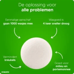 Drogerballen - Droogballen Voor Wasdrogers - Wasdrogerballen, Wasbollen & Wasballen - 100% Diervriendelijk, Duurzaam & Herbruikbaar - Duurzaam Cadeau - Energie Besparen - RWS Wol & Zero Waste - 6 Stuks Van Zivanto -Sparkle home Winkel 1200x1200 673
