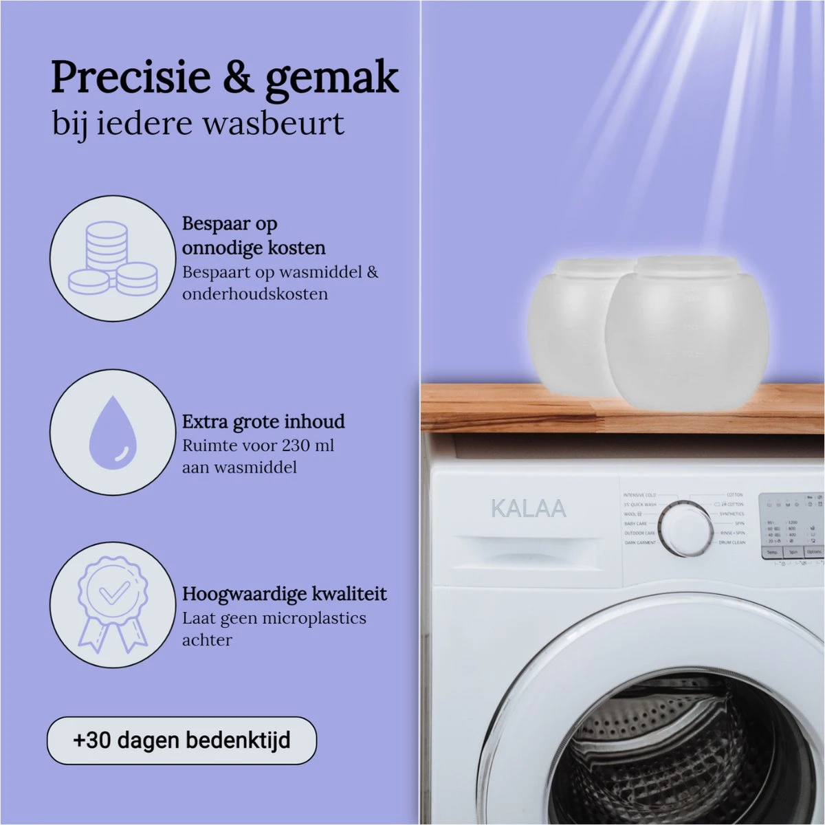 Kalaa Doseerbol - 2 Stuks - 230 Ml - Herbruikbaar - INCLUSIEF Doseerdop - Ook Geschikt Voor Robijn Wasmiddel Vloeibaar & Ariel Wasmiddel Vloeibaar - Vloeibaar Wasmiddel Doseren - Wasbollen Voor Wasmachine - Transparant - HDPE - Wasbol 4 Kalaa Doseerbol - 2 Stuks - 230 Ml - Herbruikbaar - INCLUSIEF Doseerdop - Ook Geschikt Voor Robijn Wasmiddel Vloeibaar & Ariel Wasmiddel Vloeibaar - Vloeibaar Wasmiddel Doseren - Wasbollen Voor Wasmachine - Transparant - HDPE - Wasbol - Afbeelding 2