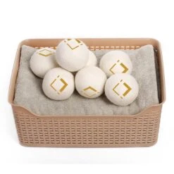 LuxerLiving Wasbol Set Van 6 - Droogt Tot 30% Sneller - Wasverzachter - Droger Ballen - Dryer Balls - Ecologisch - 100% Wol -Sparkle home Winkel 1200x1200 706